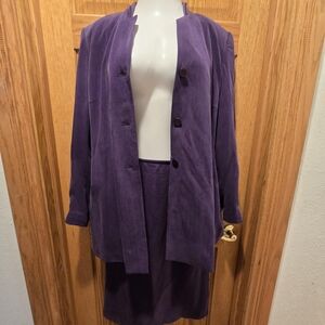 Dressbarn Purple Blazer Open Front Long Sleeve